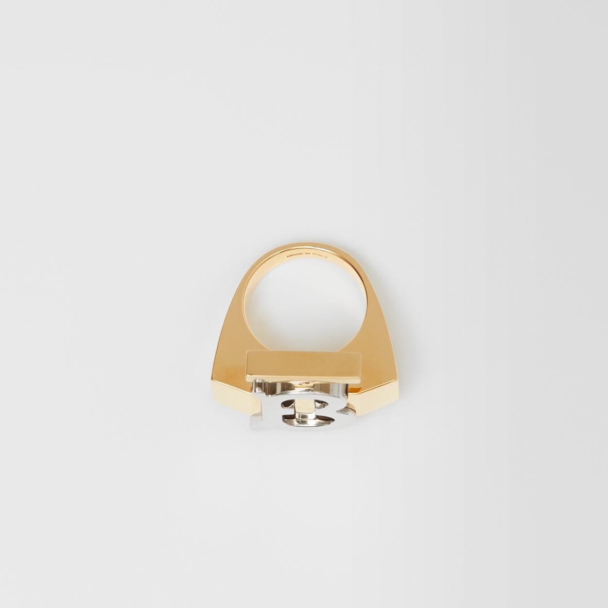 Gold and Palladium-plated Monogram Motif Ring - 3