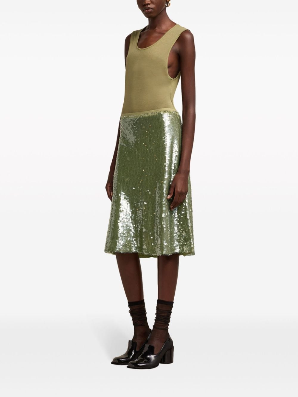 sequin-embellished midi skirt - 3