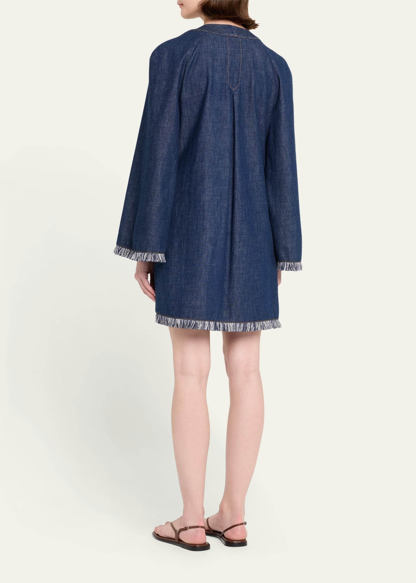 Rhiannon Fringe Denim Mini Dress - 3