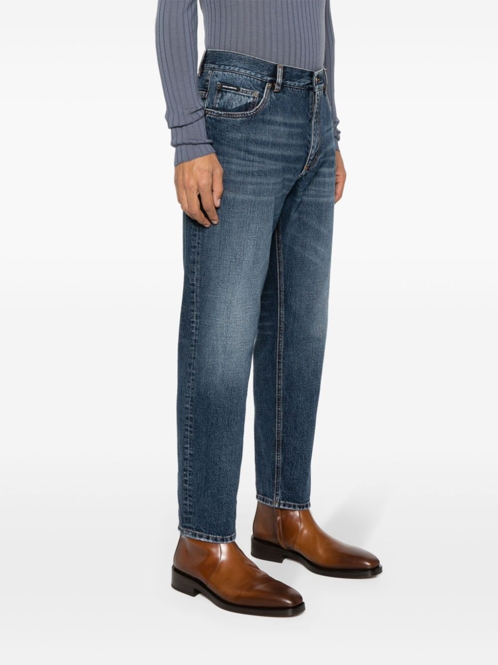 logo-plaque straight-leg jeans - 3