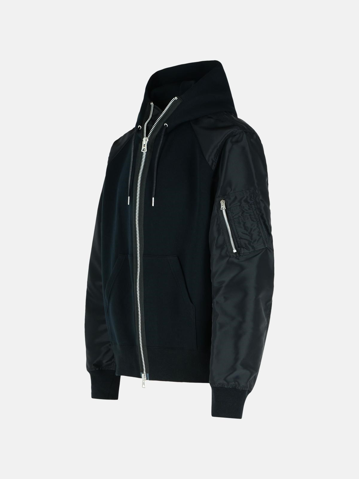 BLACK COTTON BLEND SWEATSHIRT - 2