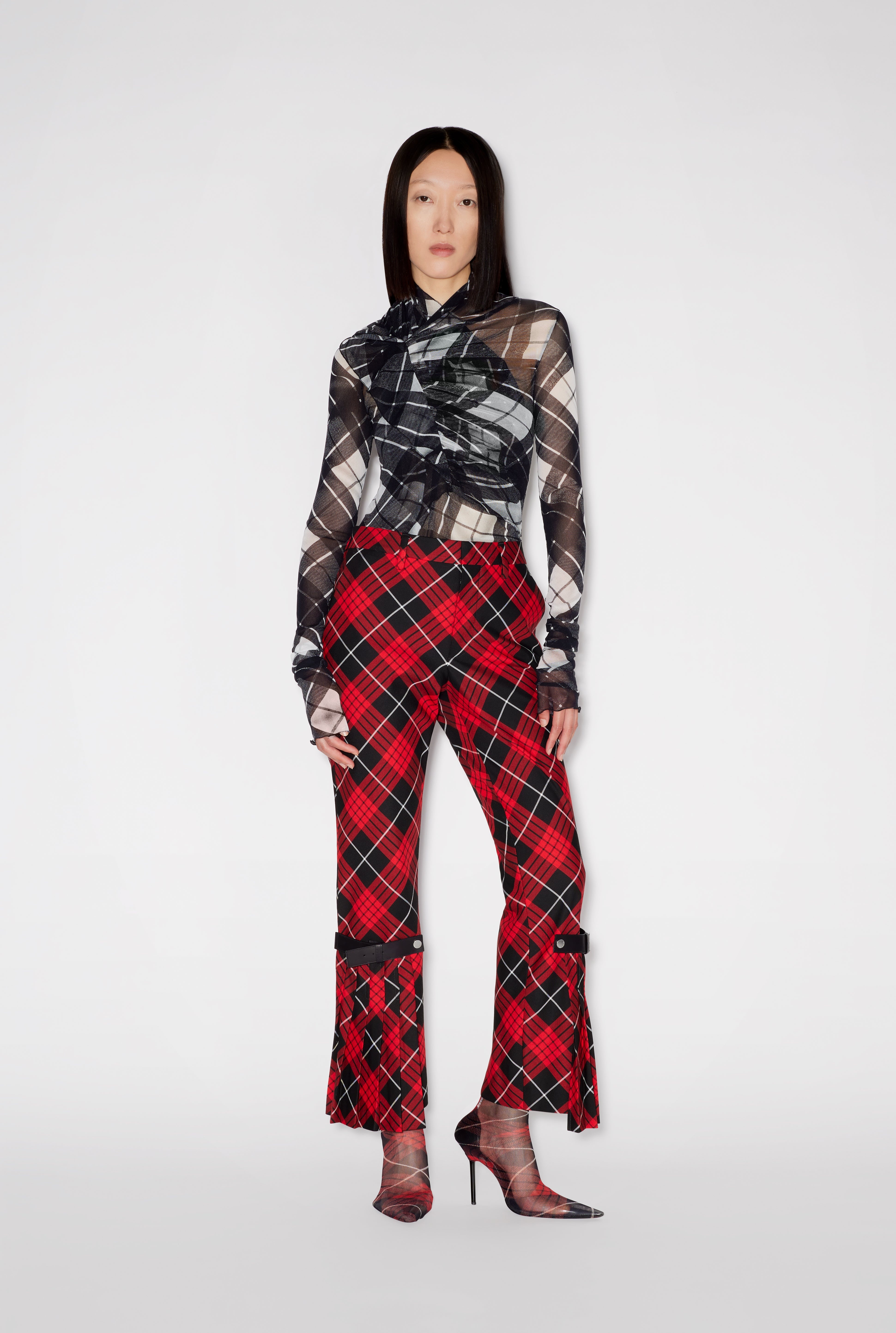 THE RED TARTAN SUIT PANTS - 2