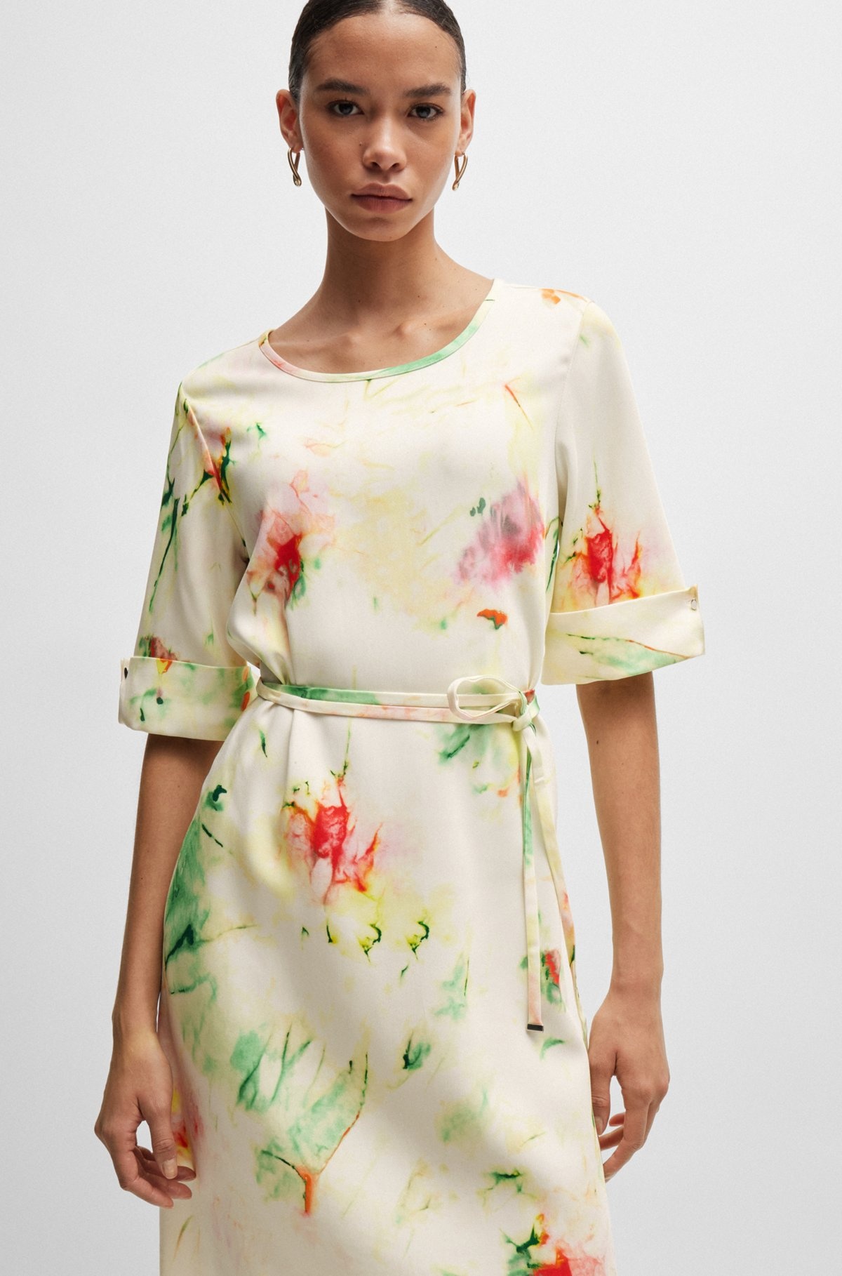 STRETCH-MATERIAL DRESS WITH HARDWARE TRIMS - 6