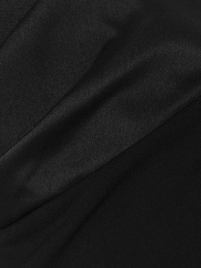 Satin twill-trimmed crepe gown Black 5