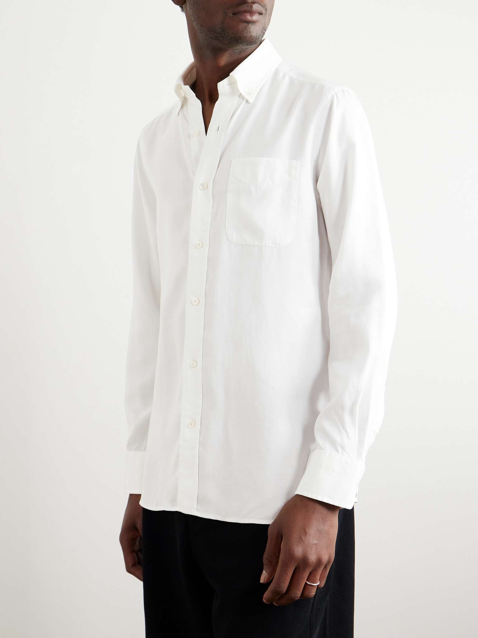 Button-Down Collar Lyocell-Poplin Shirt - 3