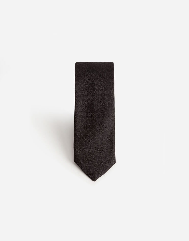 Tie-print silk jacquard blade tie (6 cm) - 2