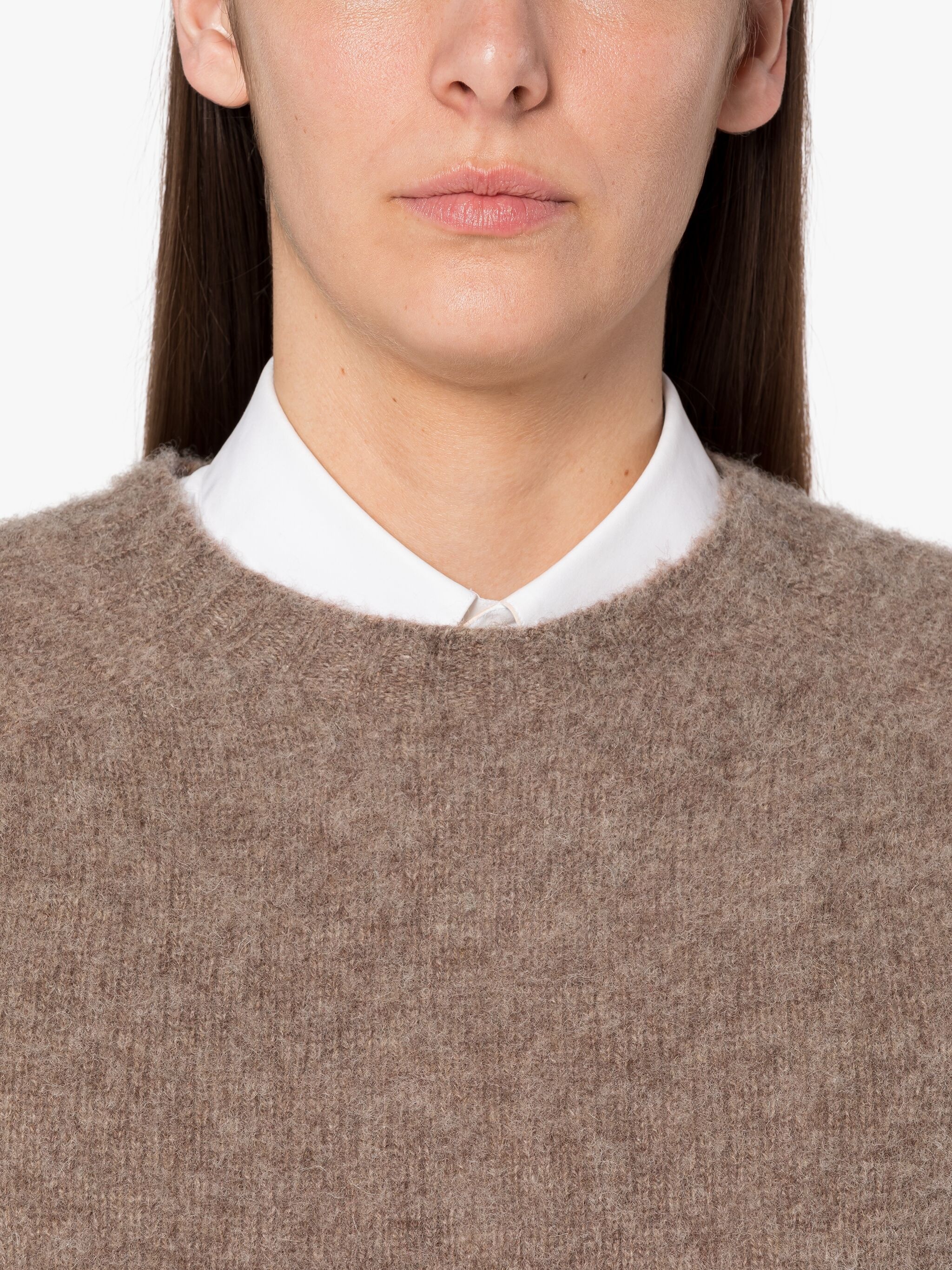 KENNEDI LIGHT BROWN CREWNECK SWEATER - 5