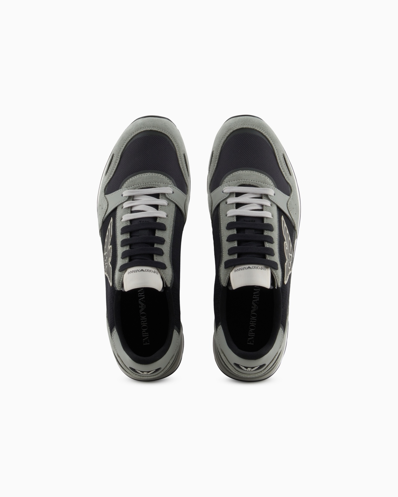MESH SNEAKERS WITH SUEDE DETAILS AND EAGLE PATCH - 3