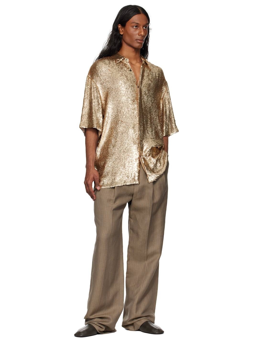 Gold Sequinned Shirt - 4