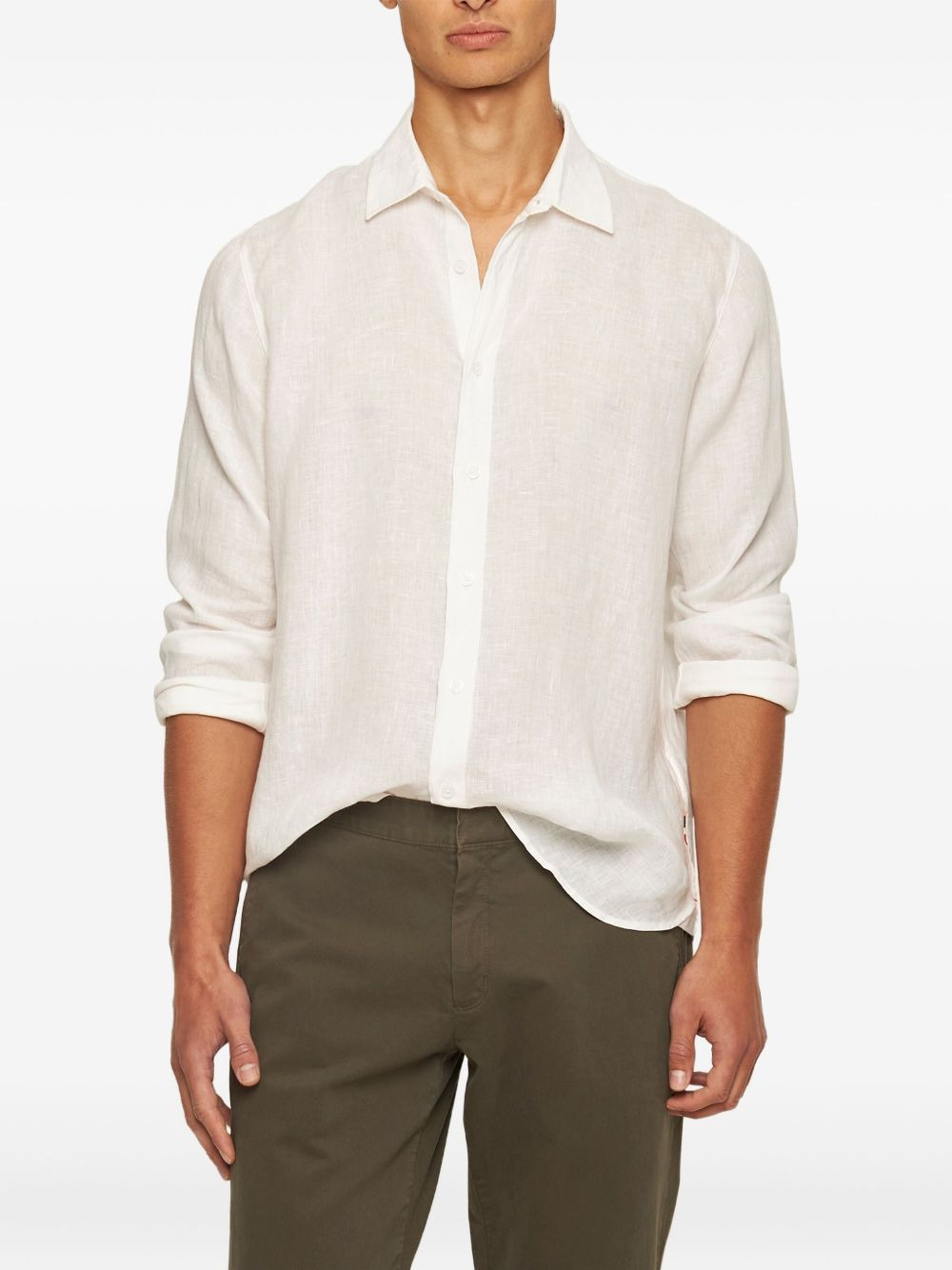 Justin pointed-collar linen shirt - 2
