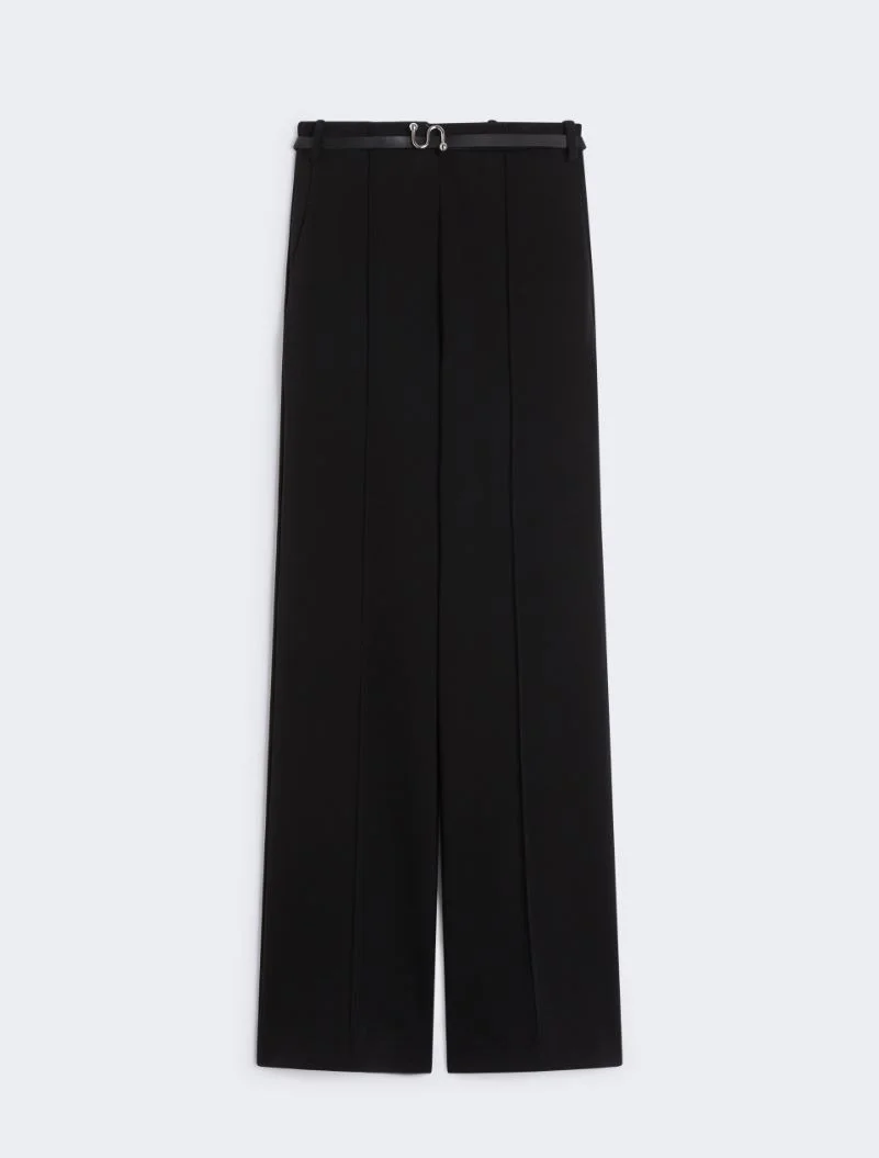 High-waisted trousers in fabric stitch - 1