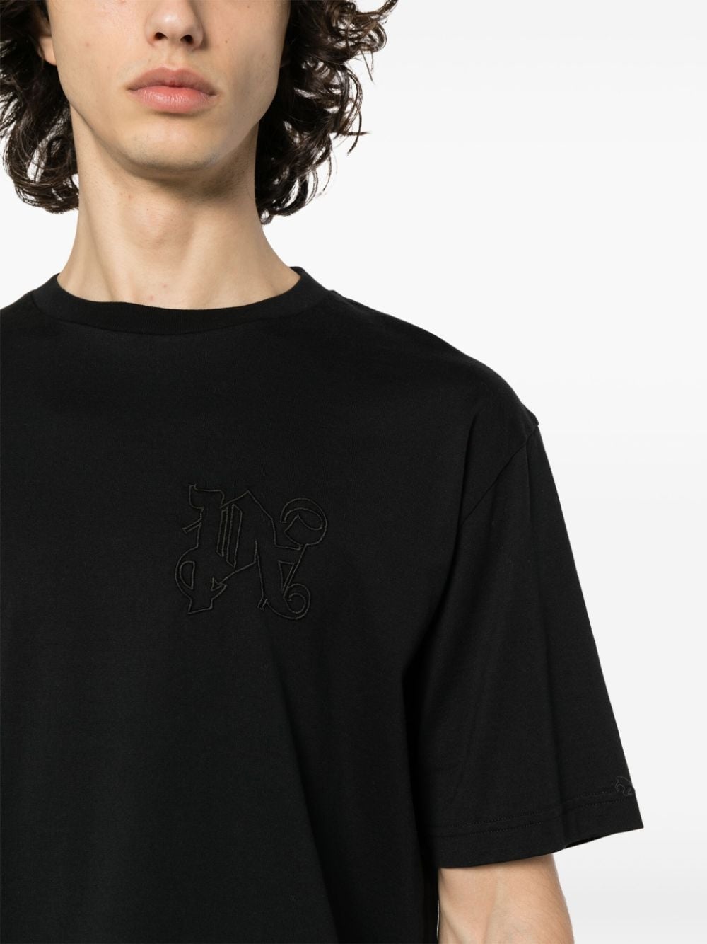 Monogram-embroidered cotton T-shirt - 5