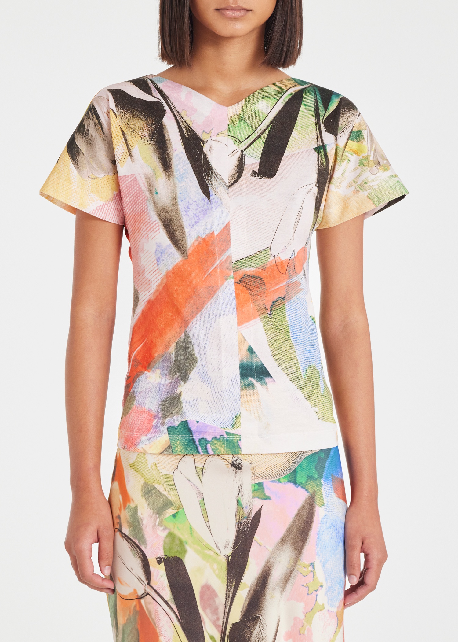 Women's 'Floral Collage' Keyhole Back Top - 3