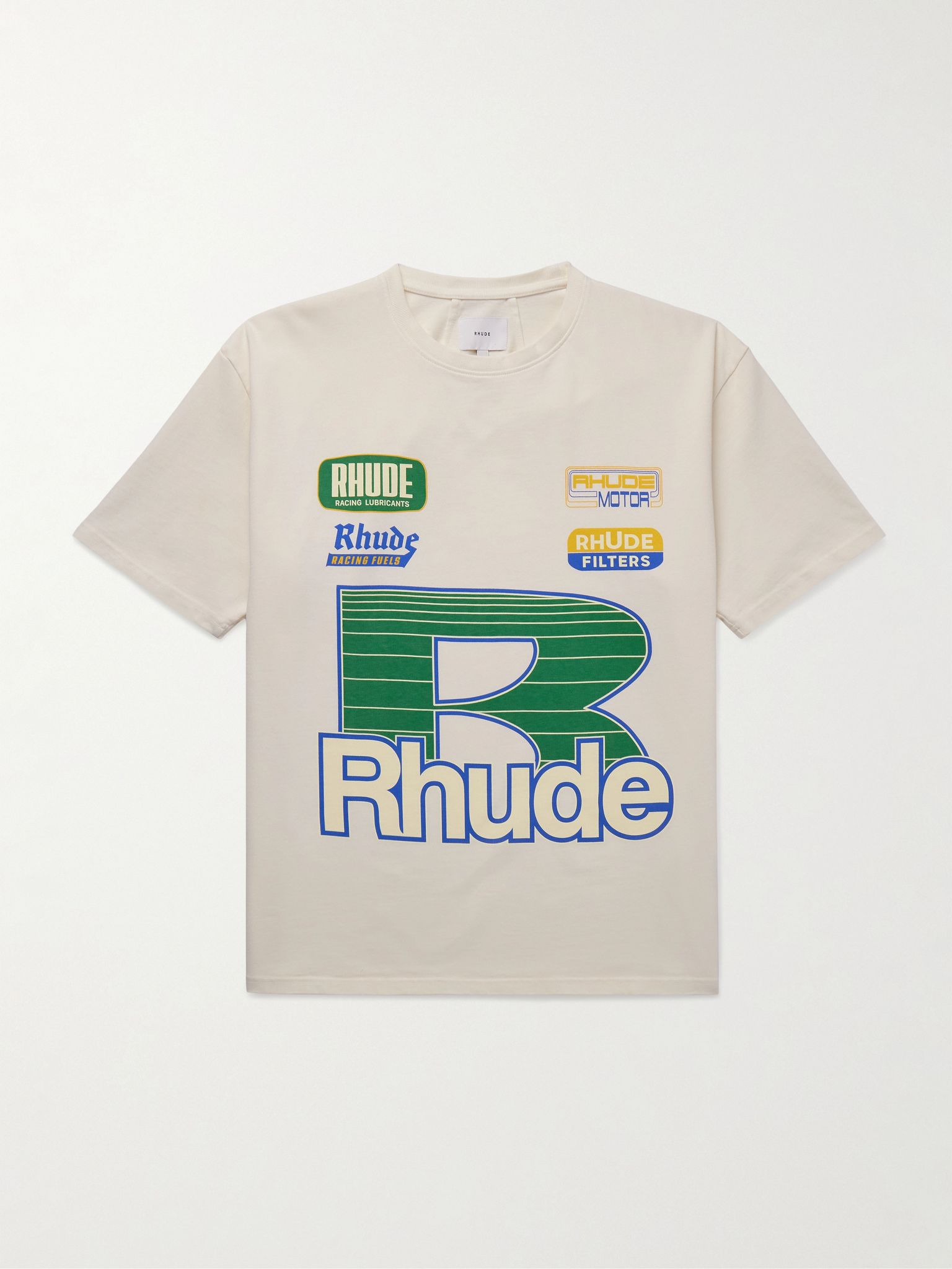 Roadway Racing Printed Cotton-Jersey T-Shirt White - 1
