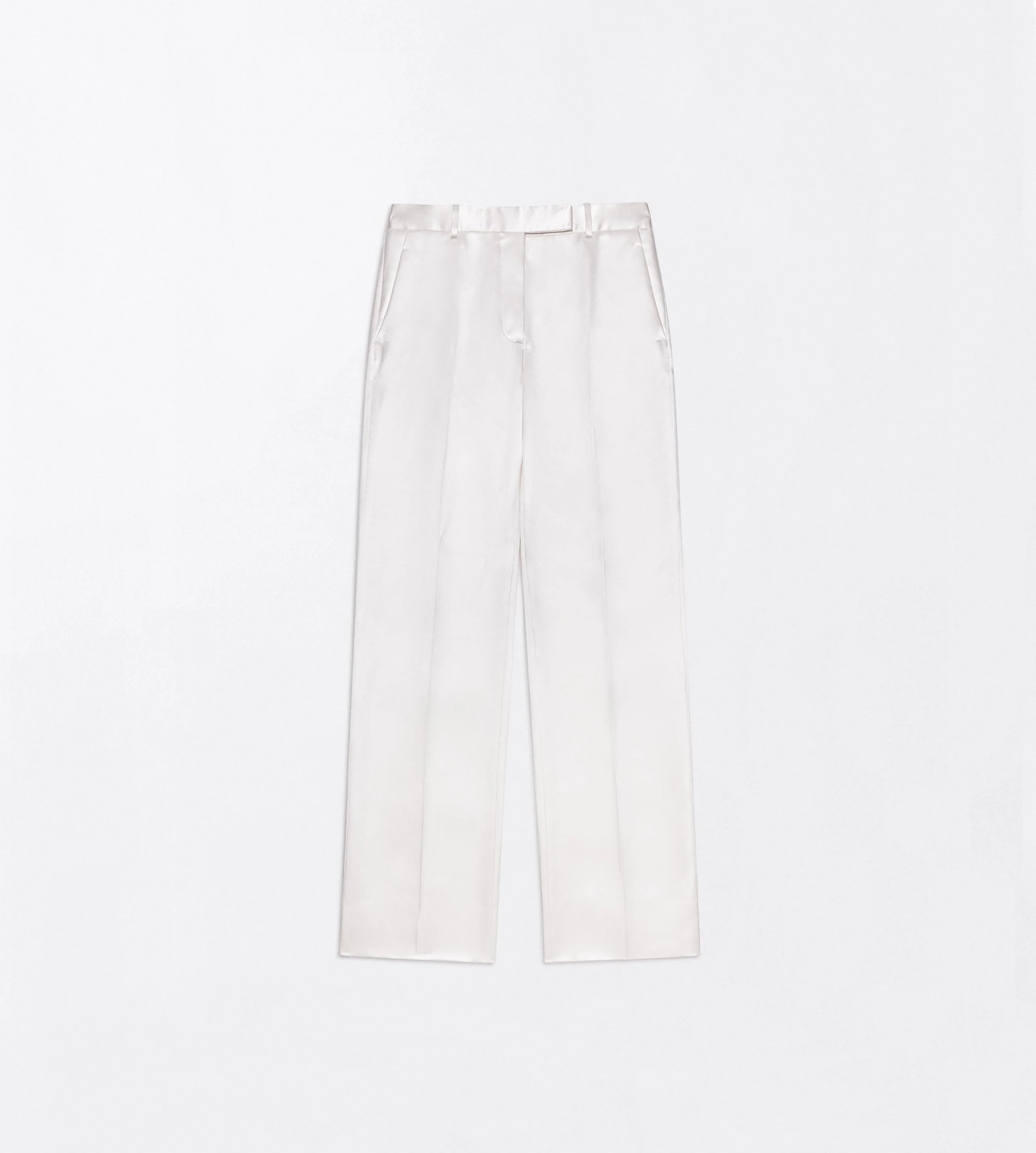 SILK SATIN MEDIUM-LOW WAIST WIDE LEG TAILORED PANTS - 1