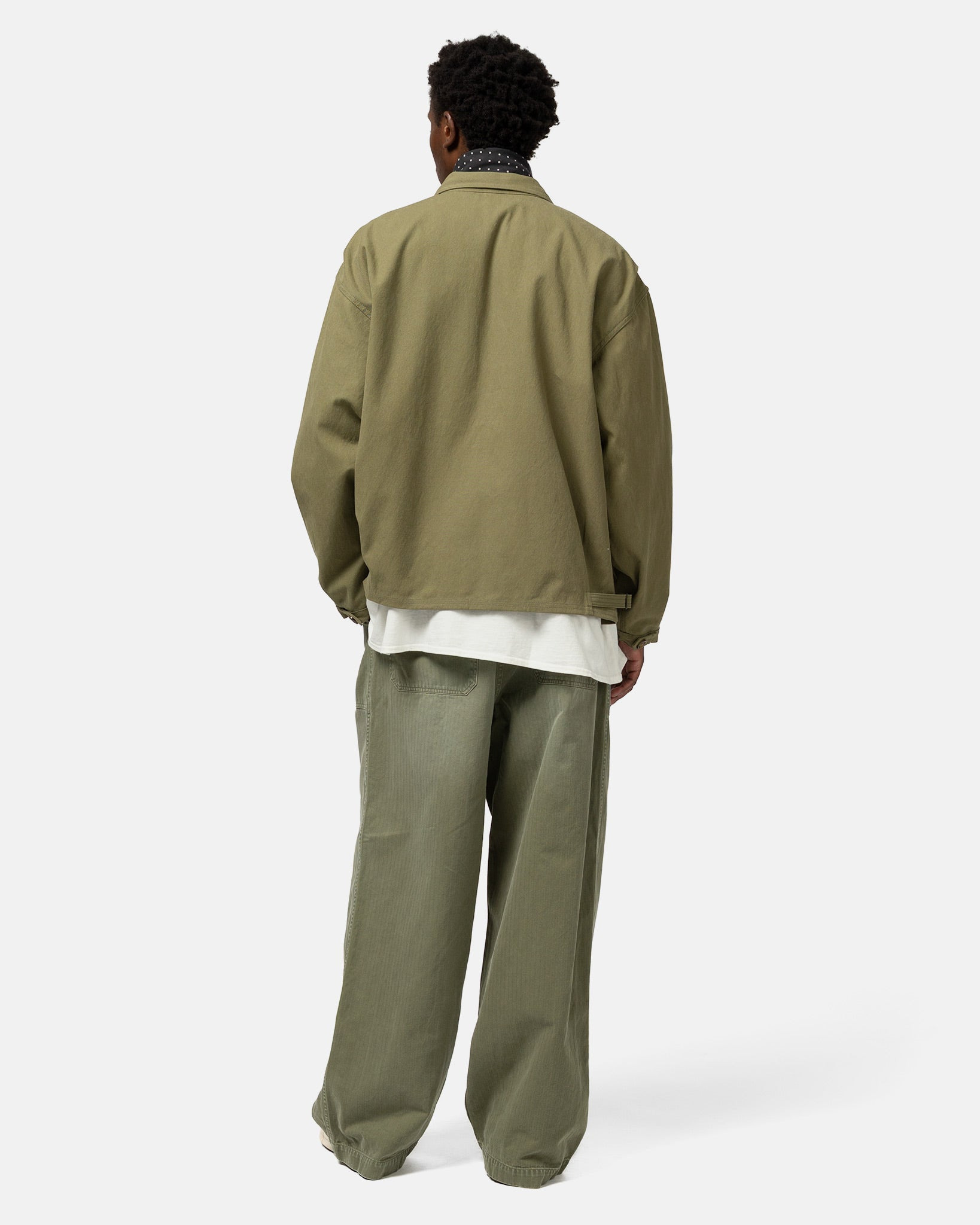Herringbone FATIGUE Baggy Pants Khaki - 4
