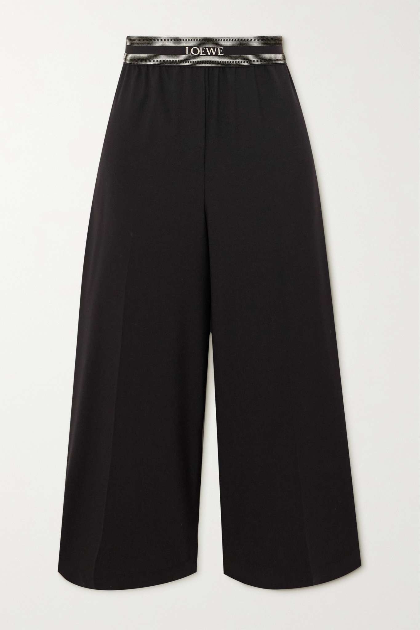 Jacquard-trimmed wool culottes - 1