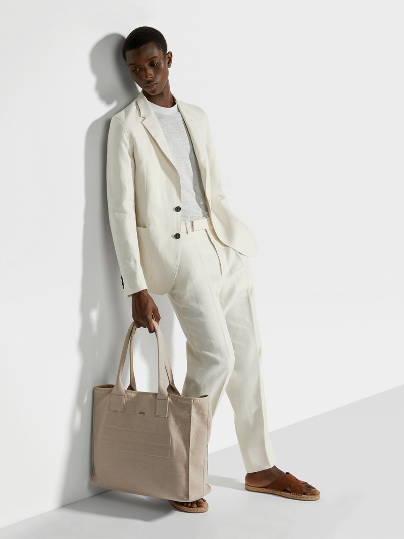 ZEGNA OFF WHITE OASI LINO SHIRT JACKET outlook