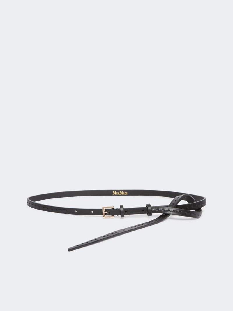 MINIBELT10 Natural leather belt - BLACK 1