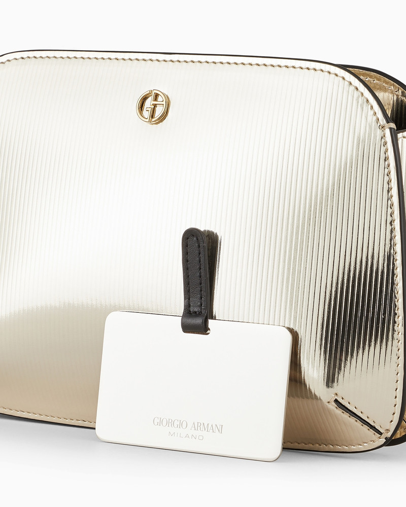 STRIPED, LAMÉ-LEATHER LA PRIMA CLUTCH BAG 5
