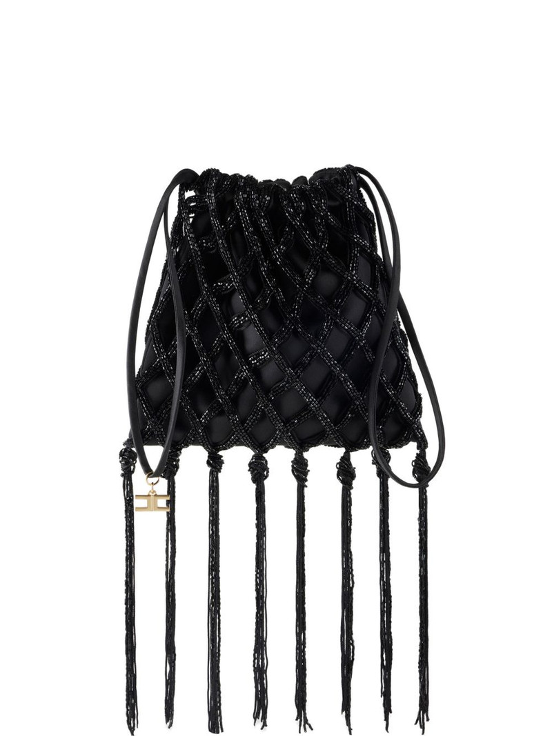 bead-embellished fringed bucket bag 1