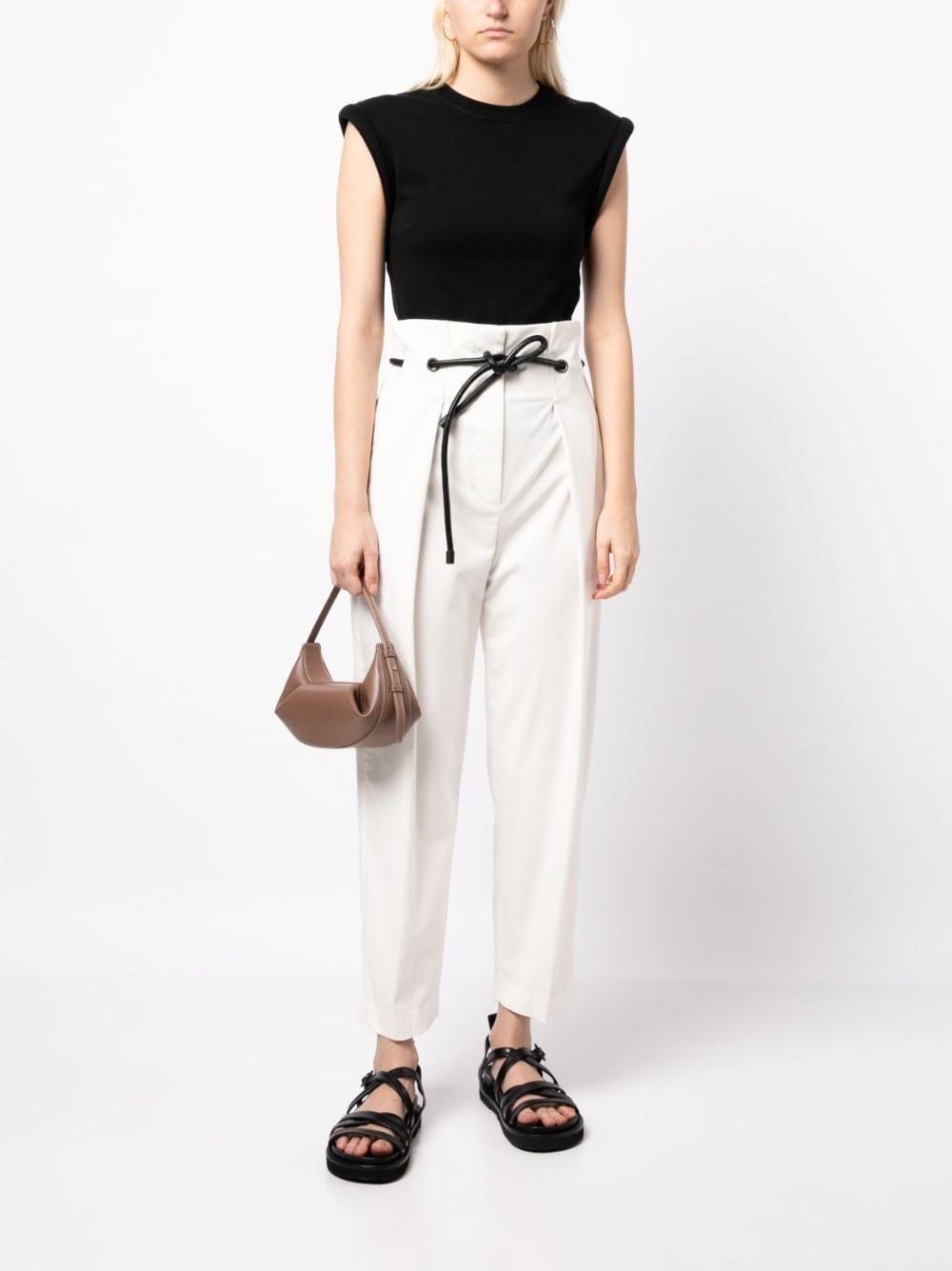 high-waisted tailored trousers - 2