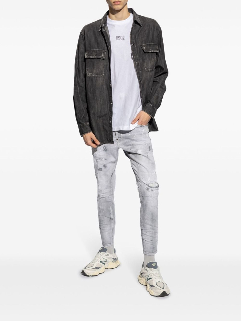 DSQUARED2 logo-stamp cotton-blend T-shirt outlook