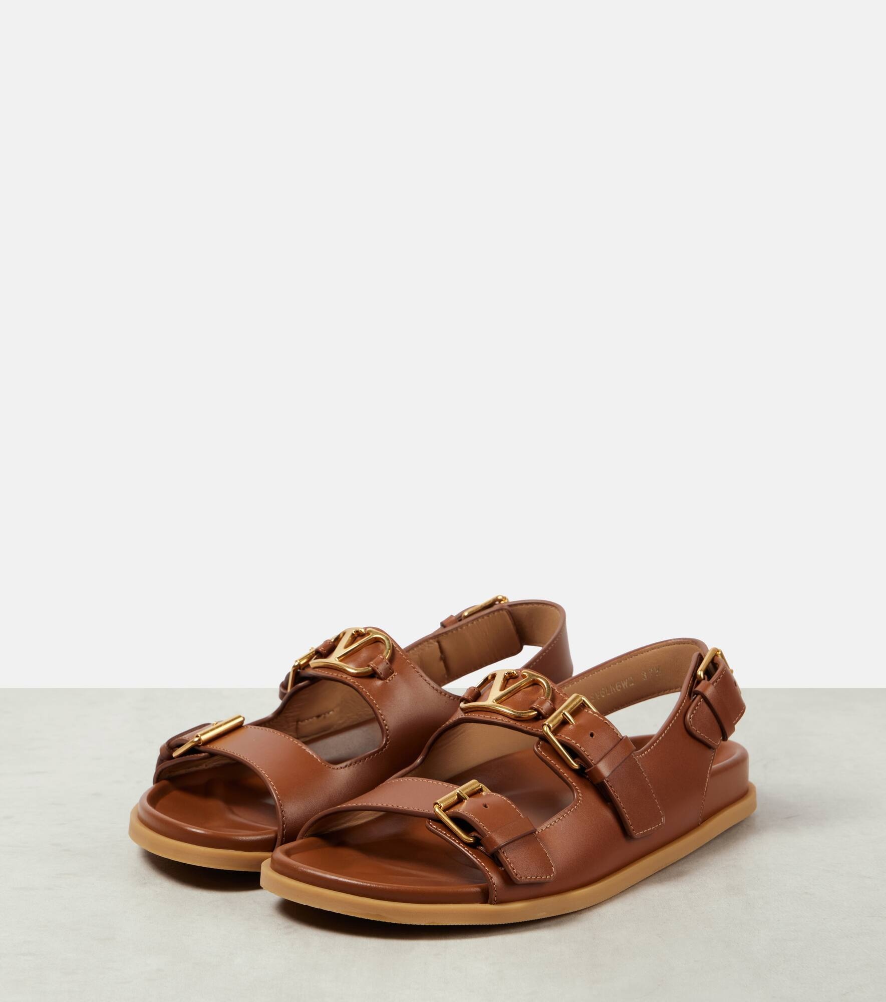 VLogo Signature leather sandals - 4