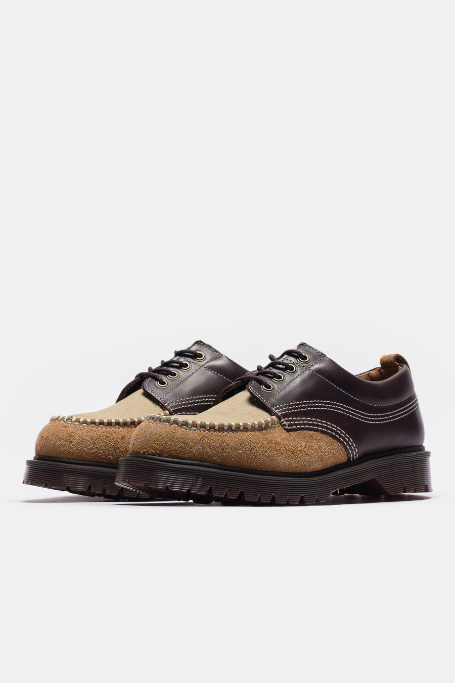 Lowell Moc Toe Shoe in Dark Brown/Light Tan/Desert Brown - 2