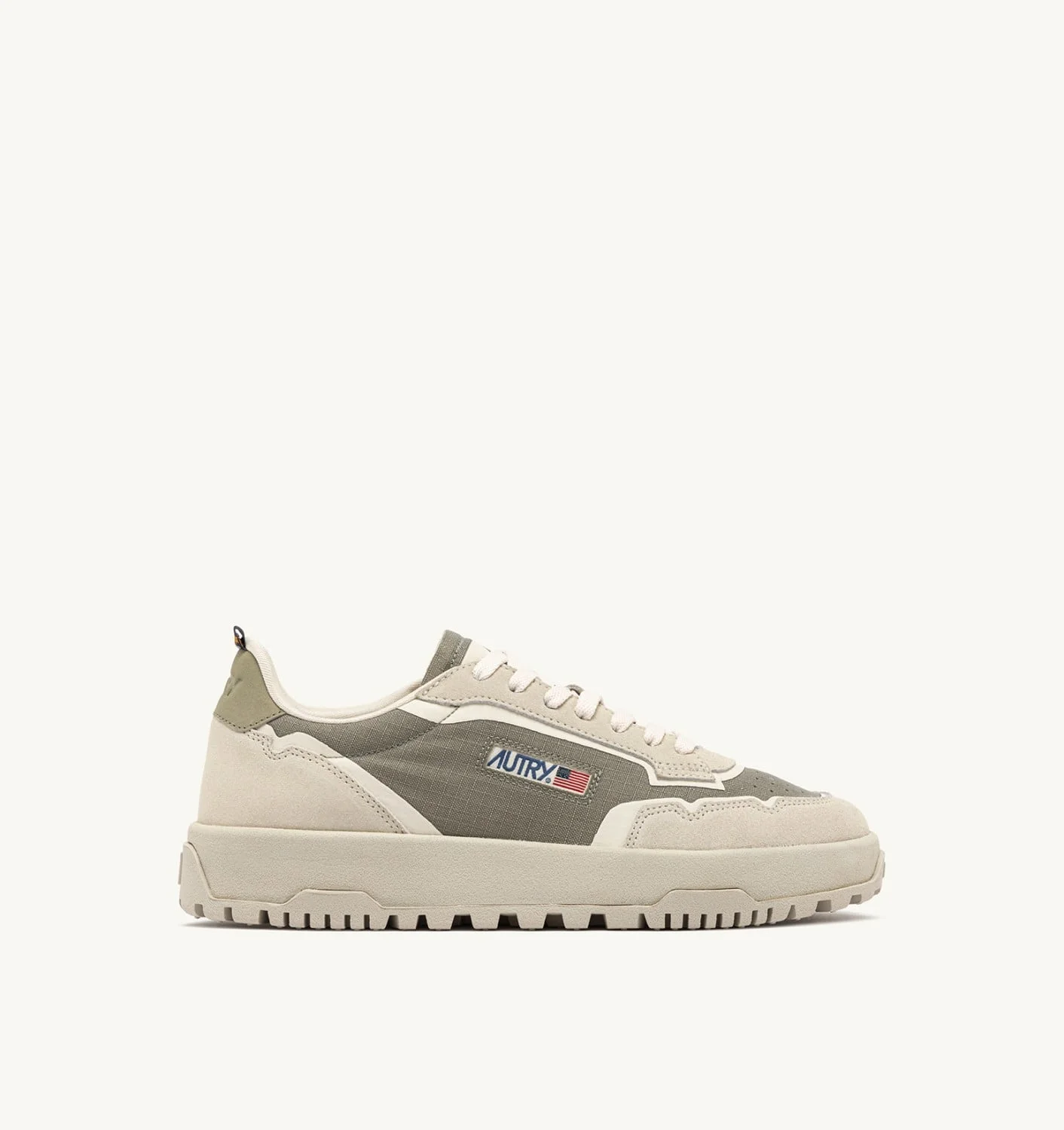 WILDPACE LOW SNEAKERS IN ELM AND WHITE CORDURA AND SUEDE - 1