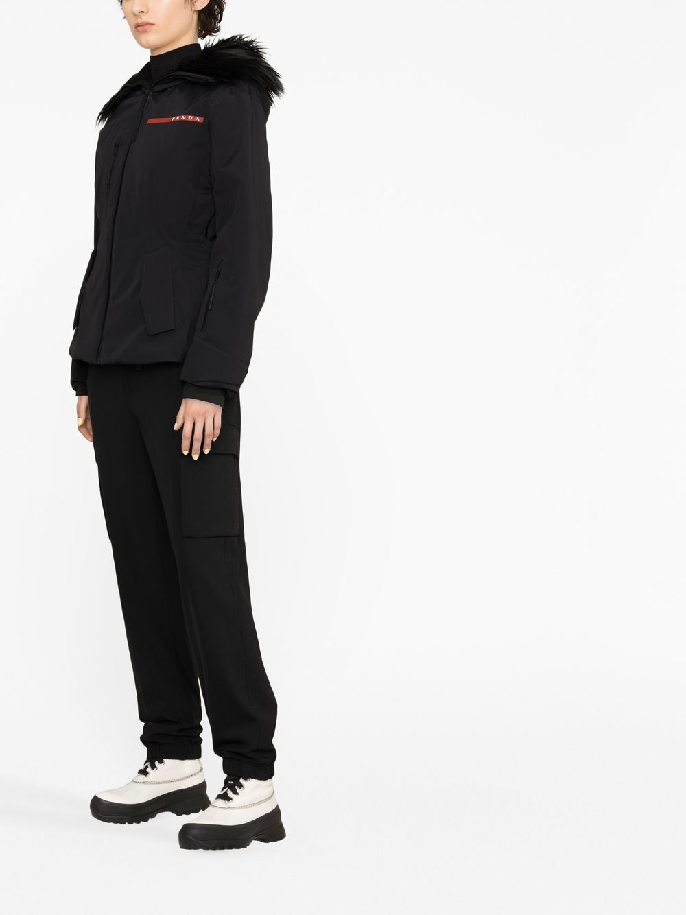 logo-patch hooded jacket - 4