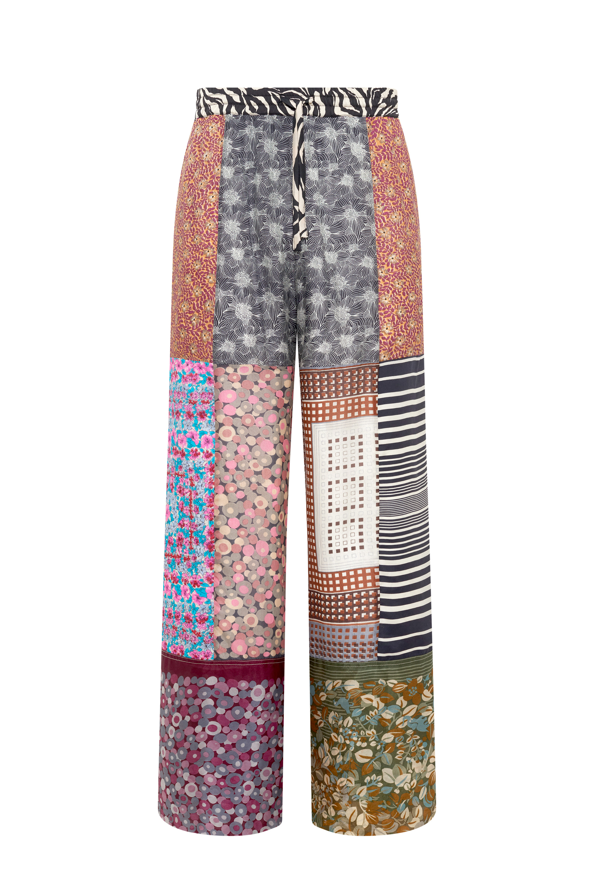 Regenerated Silk Scarves Drawstring Trousers - 9