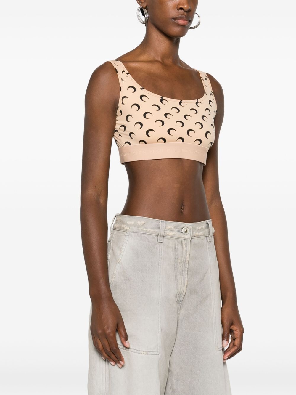 Crescent Moon-print crop top - 3