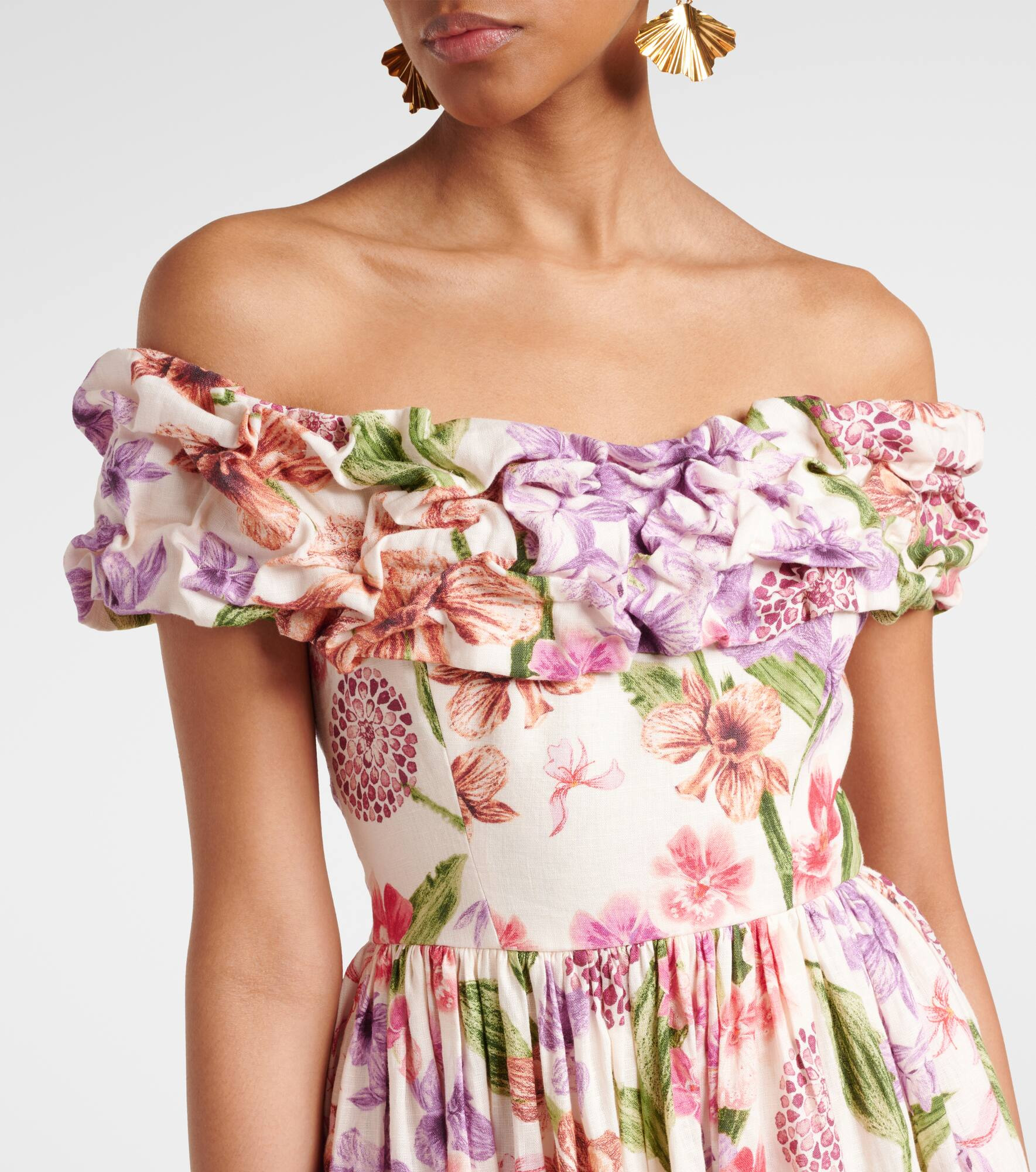 Espliego floral linen maxi dress - 4