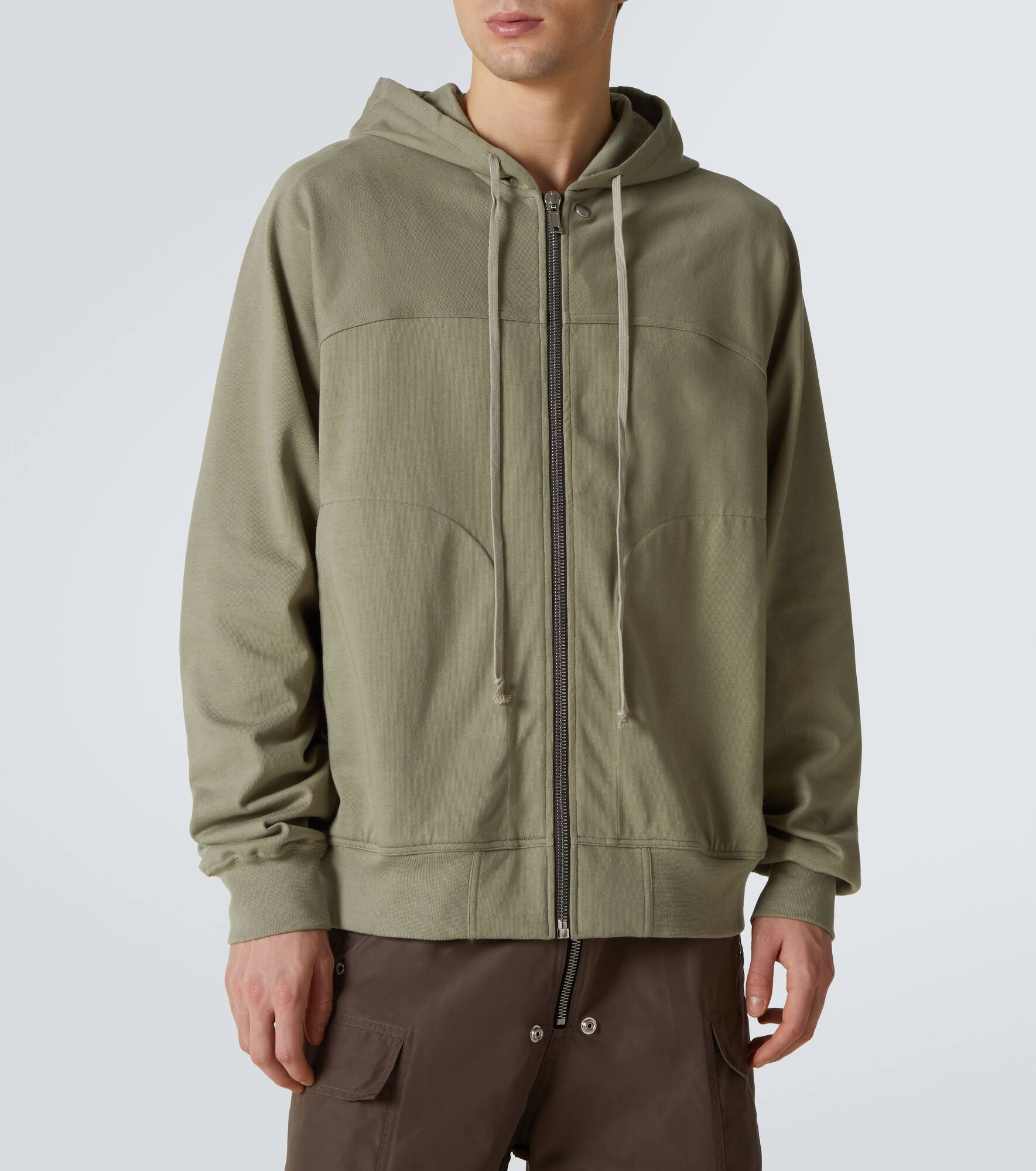 Zip-up cotton jersey hoodie - 3