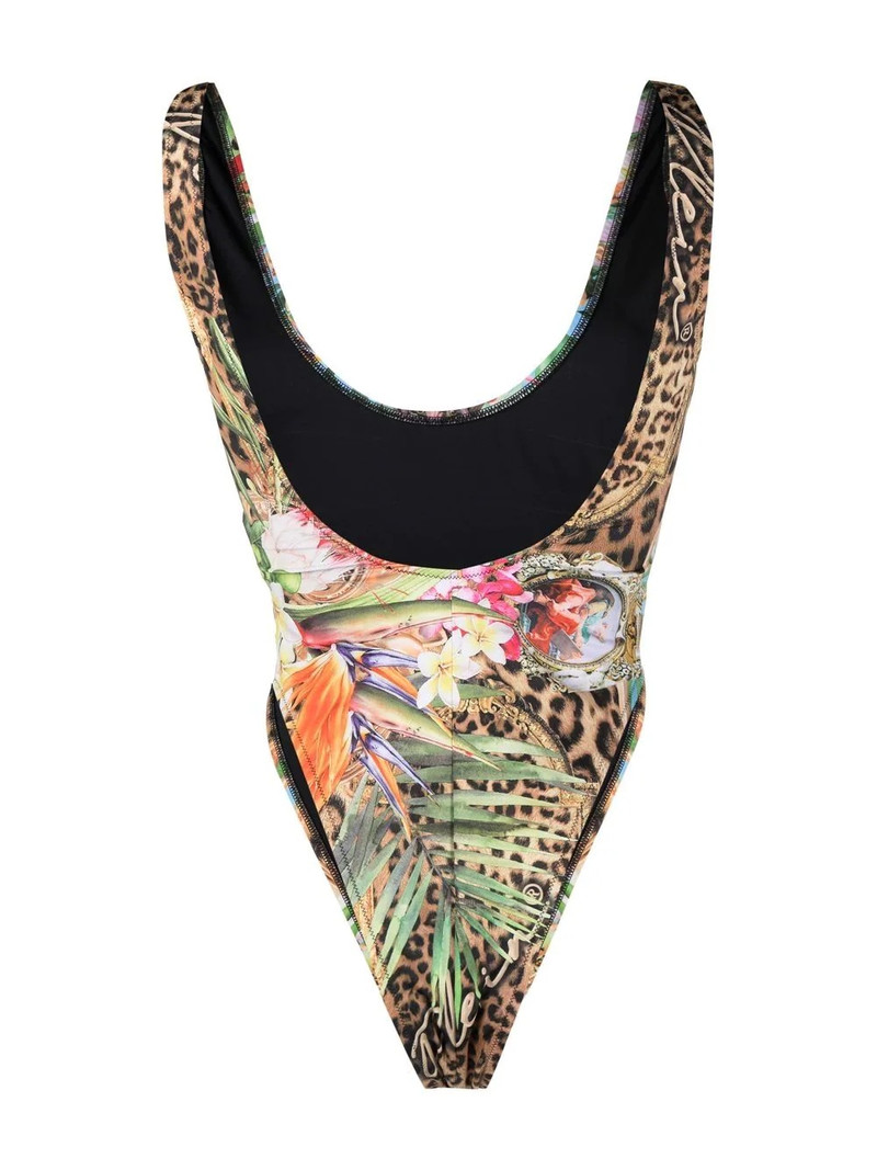 PHILIPP PLEIN graphic-print belted swimsuit outlook
