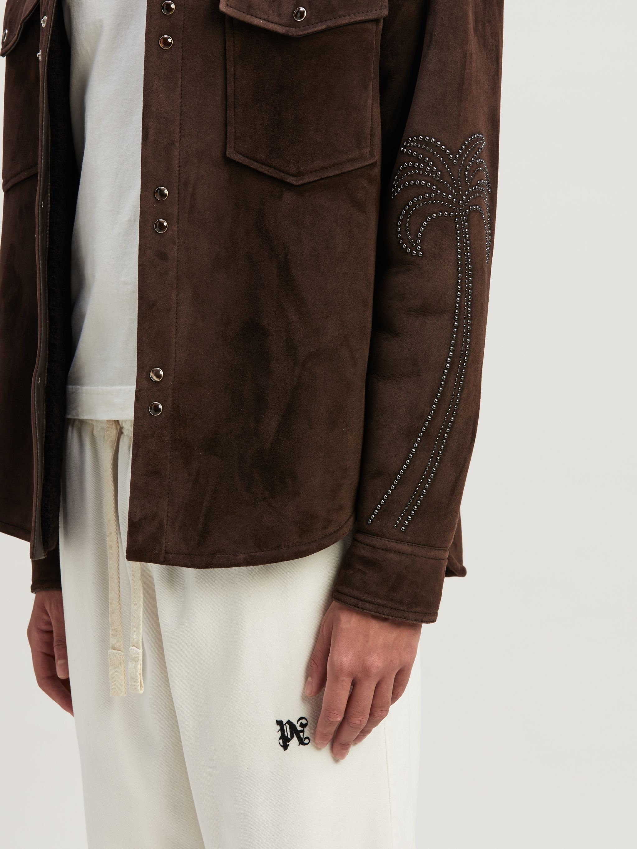 Palms Stud Leather Shirt - 6