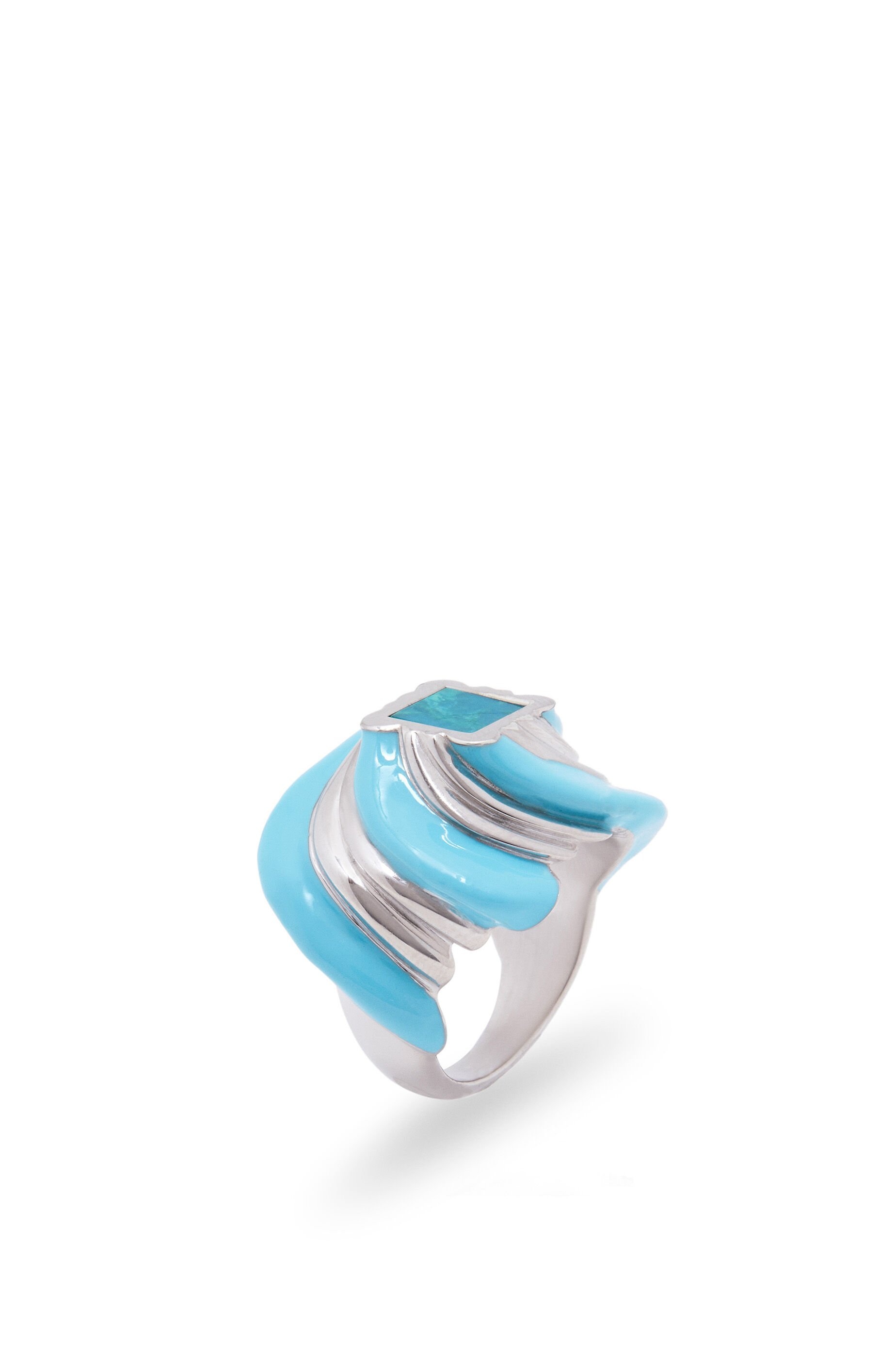 Twisted Anagram ring in sterling silver and enamel - 3