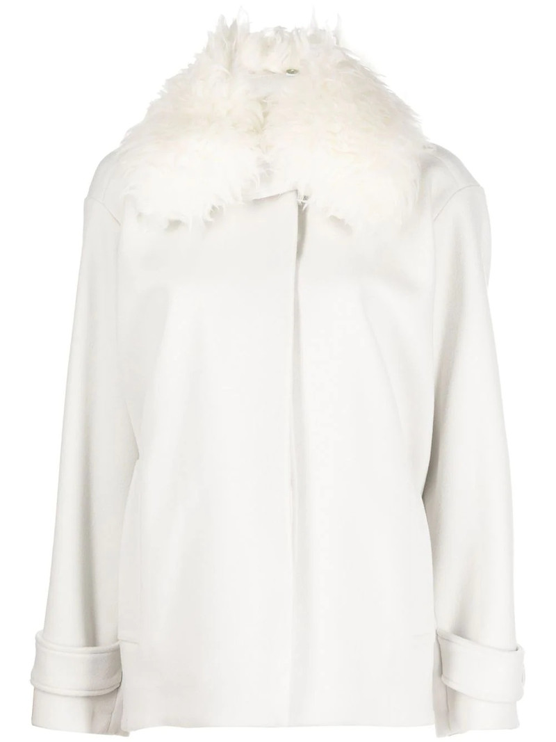 faux-fur collar wool coat 1