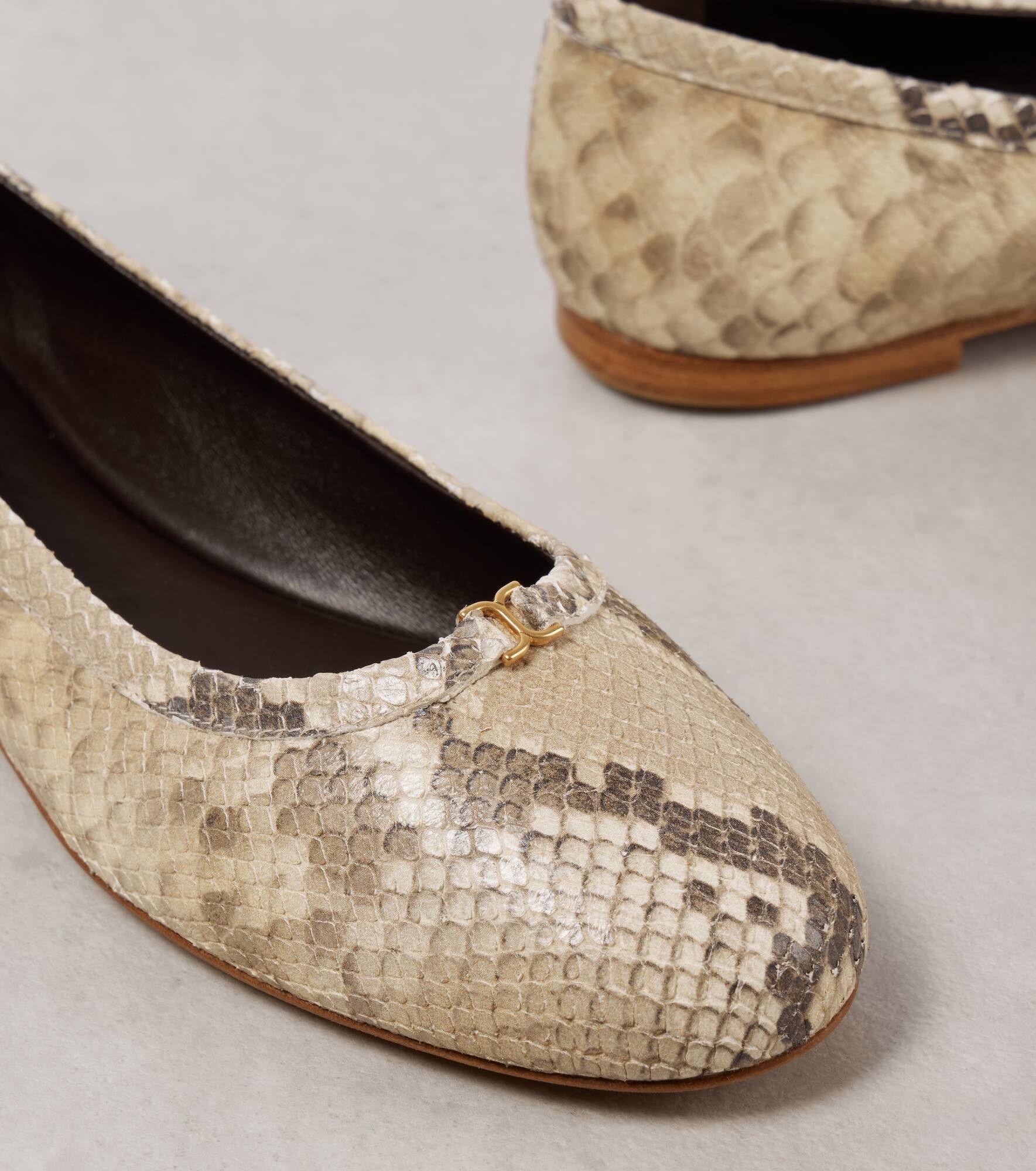 Marcie snake-effect leather ballet flats - 6