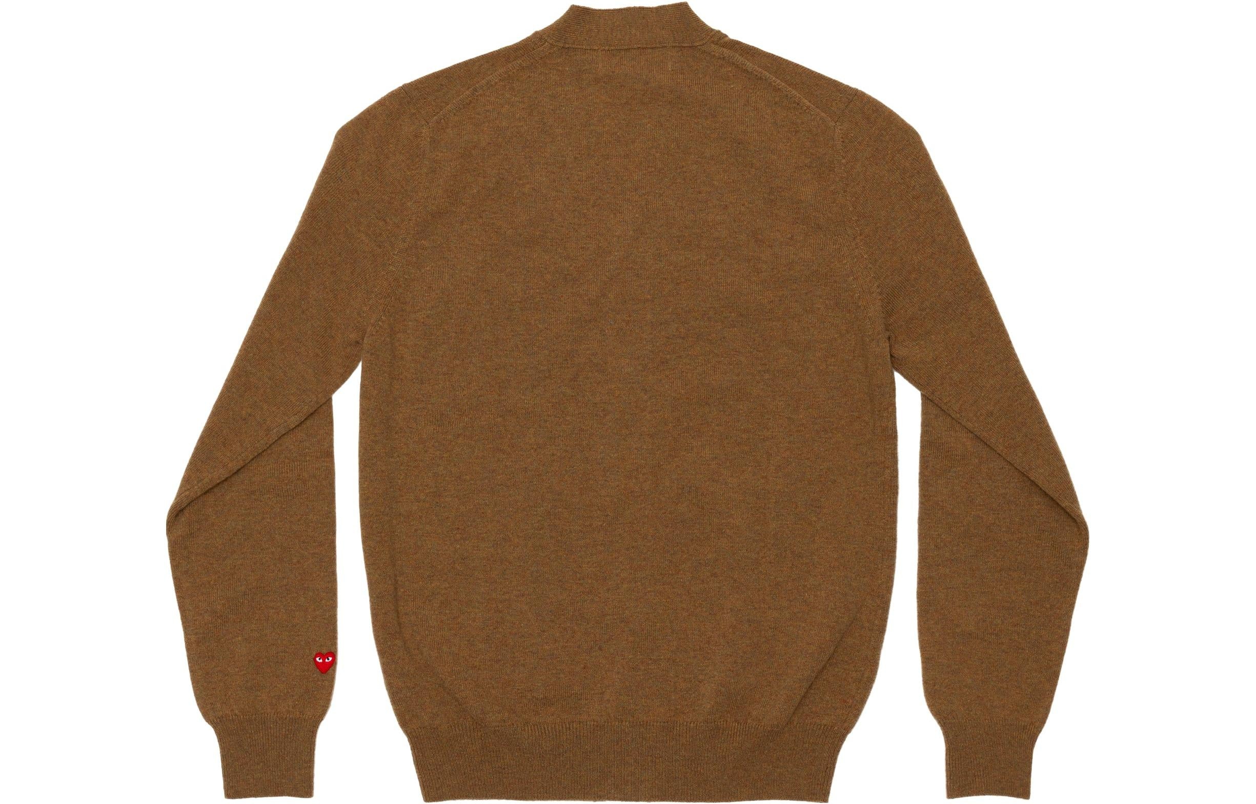 COMME des GARCONS PLAY Cardigan Pastel Series Sleeve Heart 'Pastel Camel' AZ-N092-051-3 - 3
