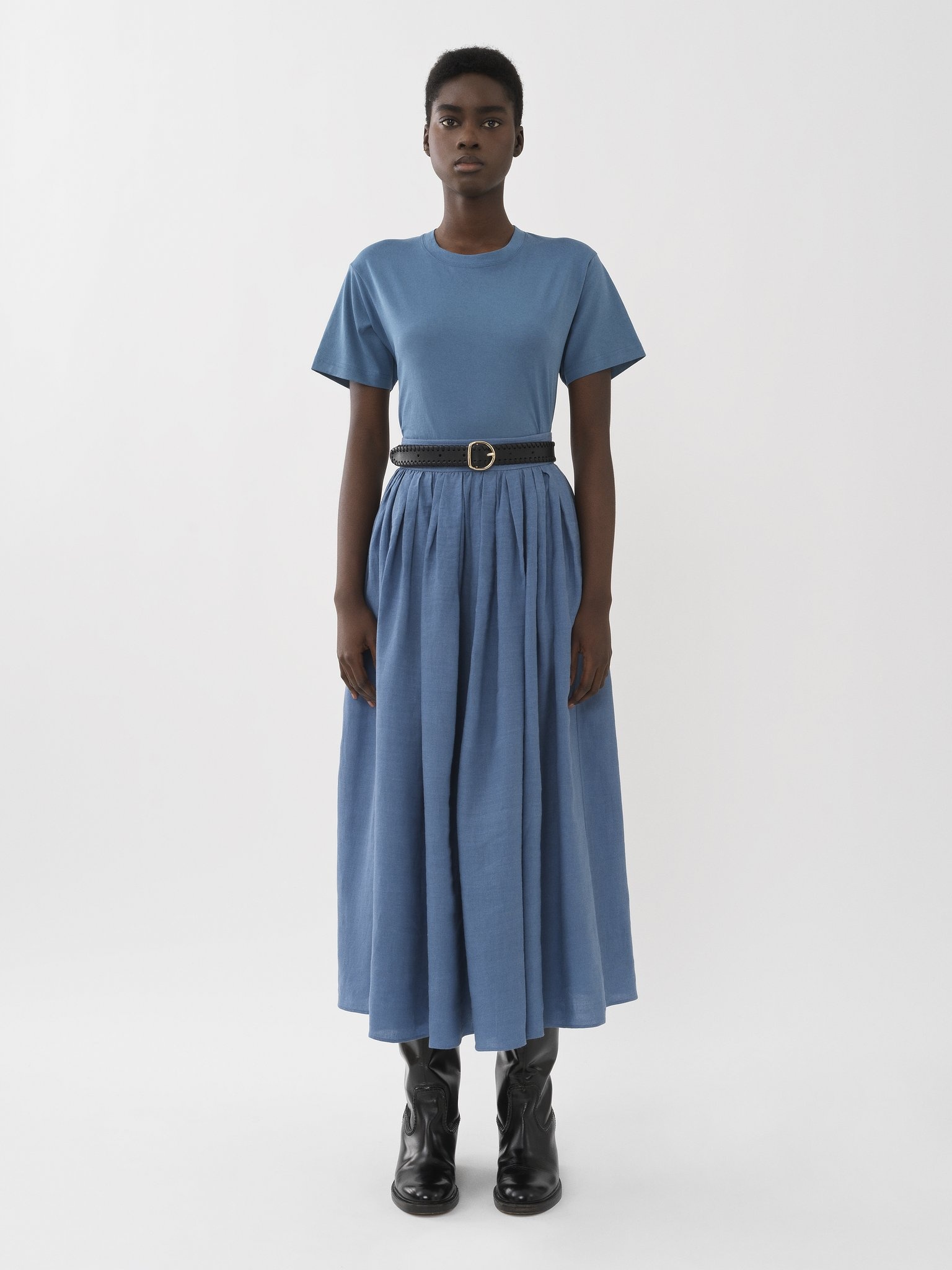 GATHERED MID-LENGTH SKIRT - 2