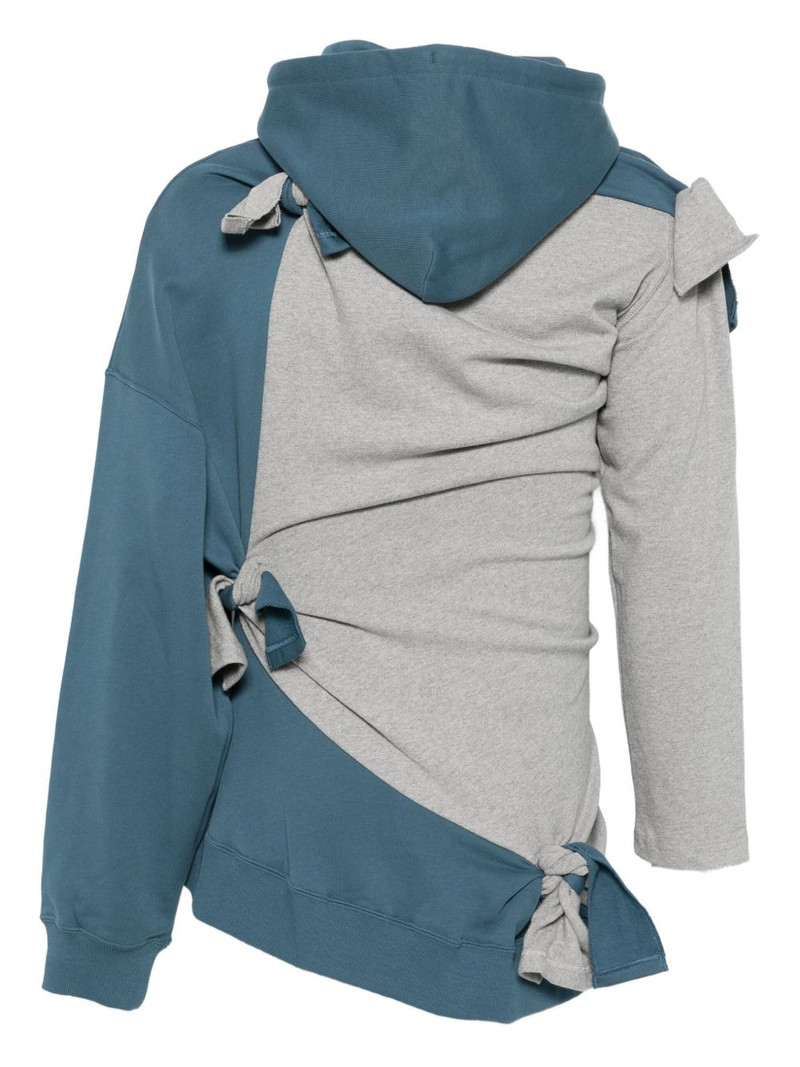Martine Rose asymmetrical tie-detail cotton hoodie outlook