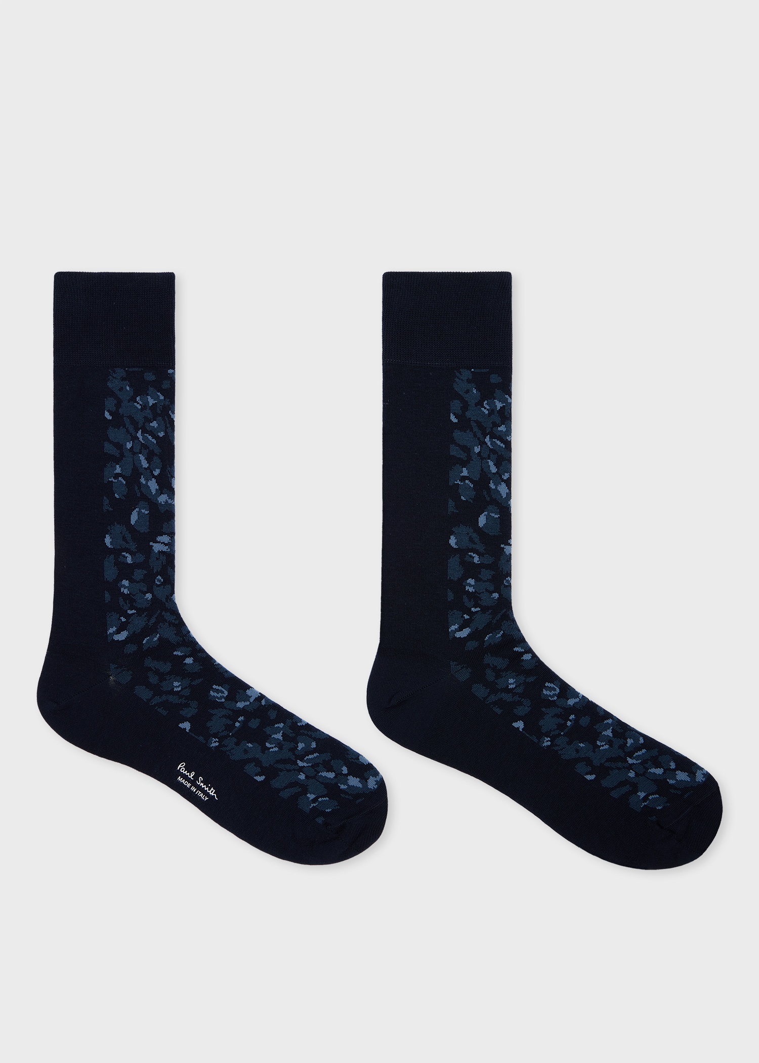Dark Blue Cotton-Blend Leopard Socks - 2