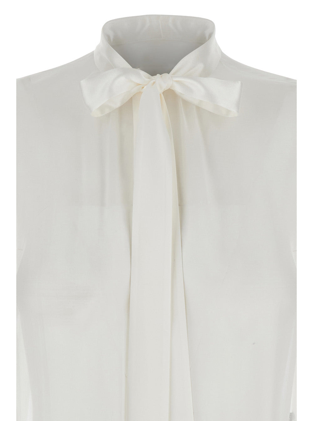 Dolce & Gabbana Women White Shirt With Pussy-Bow Collar In Silk Woman - 3