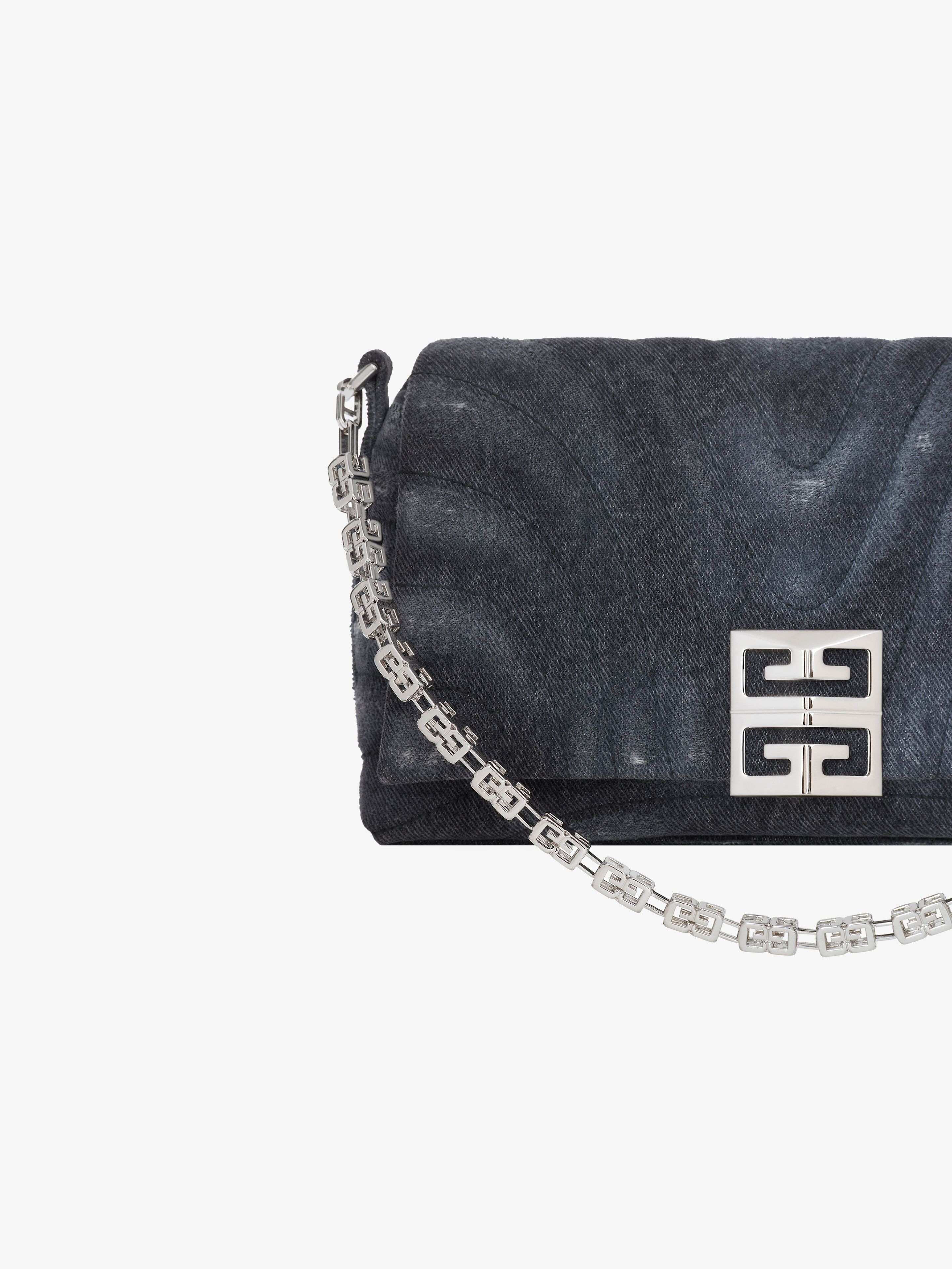 SMALL 4G SOFT BAG IN QUILTED DENIM - 7
