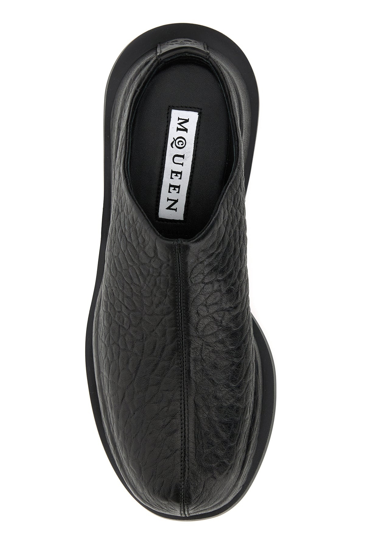 Black leather Wave slippers - 4