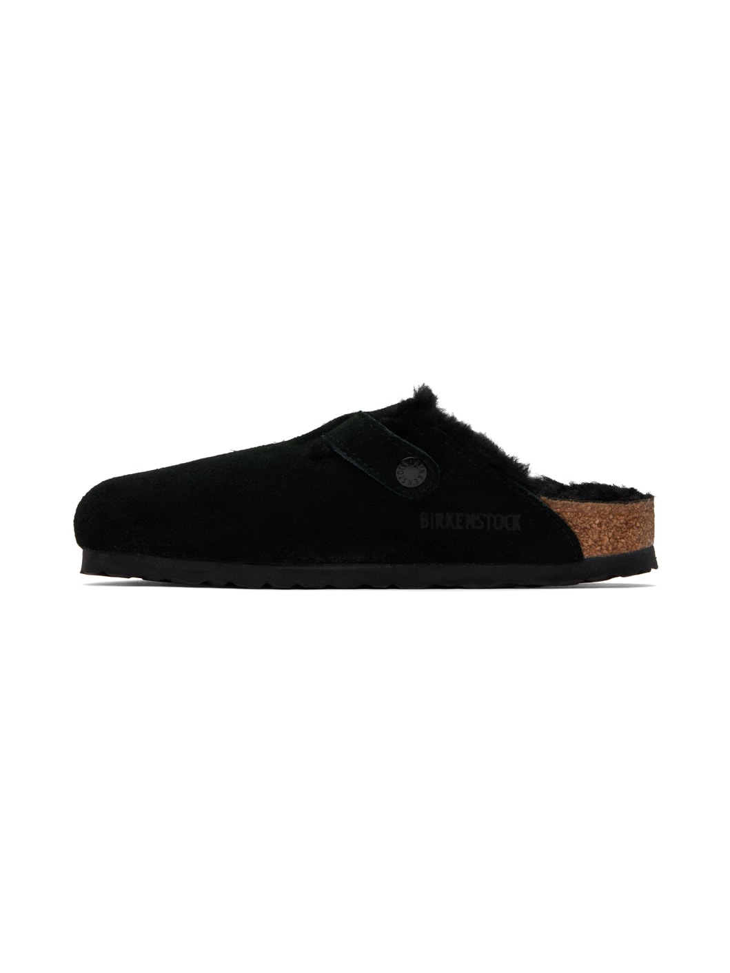 Black Narrow Boston Shearling Slip-On Loafers - 3