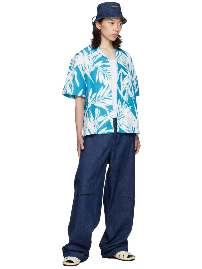 JACQUEMUS SSENSE Exclusive Blue & White La Casa 'La chemise Jean' Shirt outlook