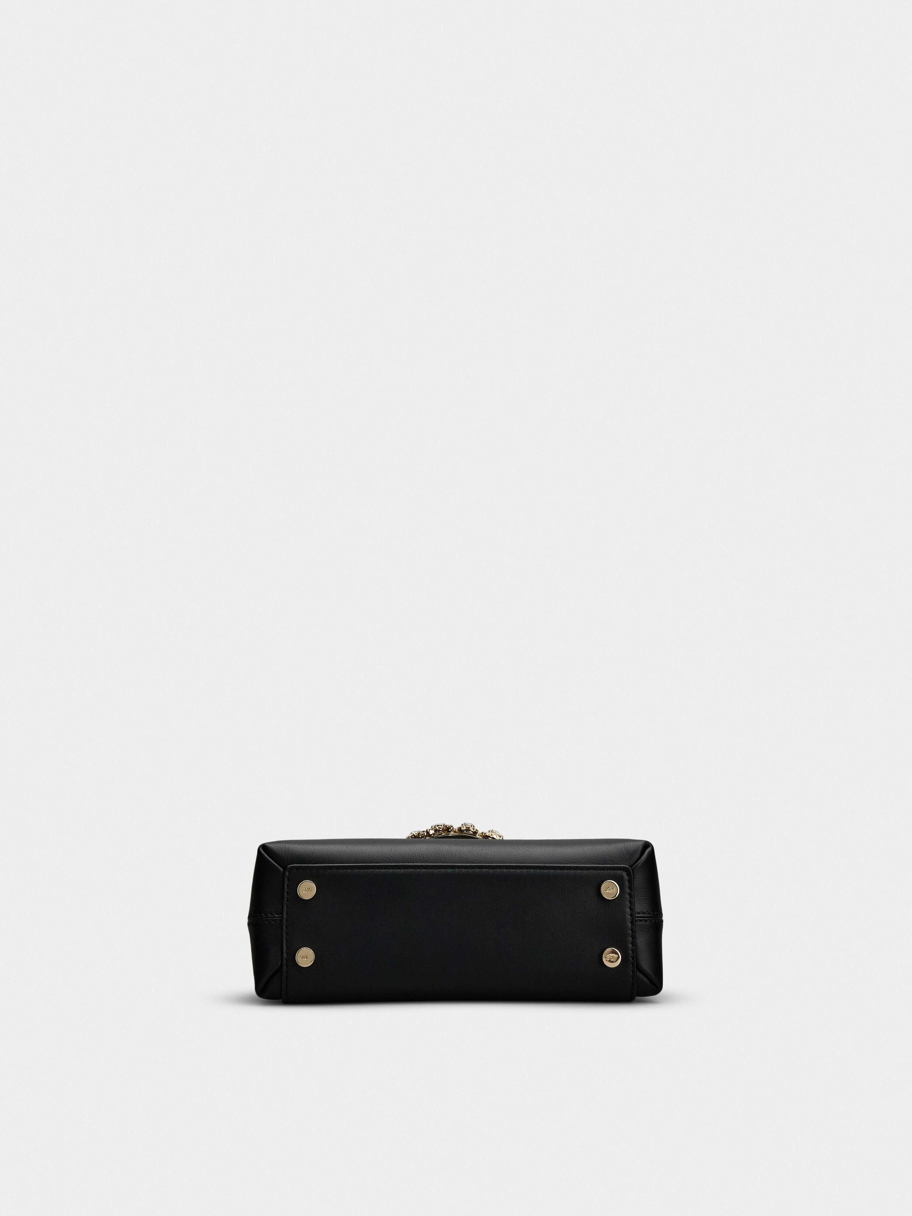 Viv' Cabas Flower Strass Buckle Mini Bag in Leather - 5